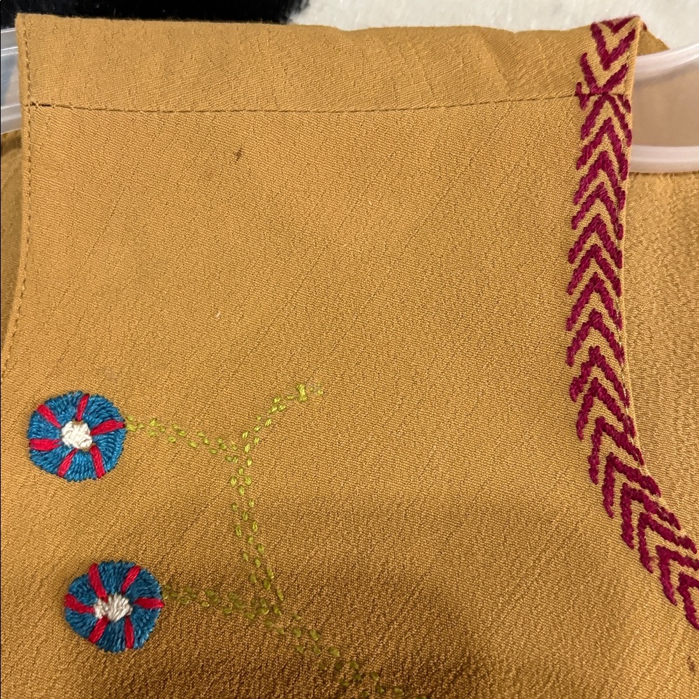Double D Ranch Vintage Tan Vest with Embroidery; Size M - Picture 5 of 14